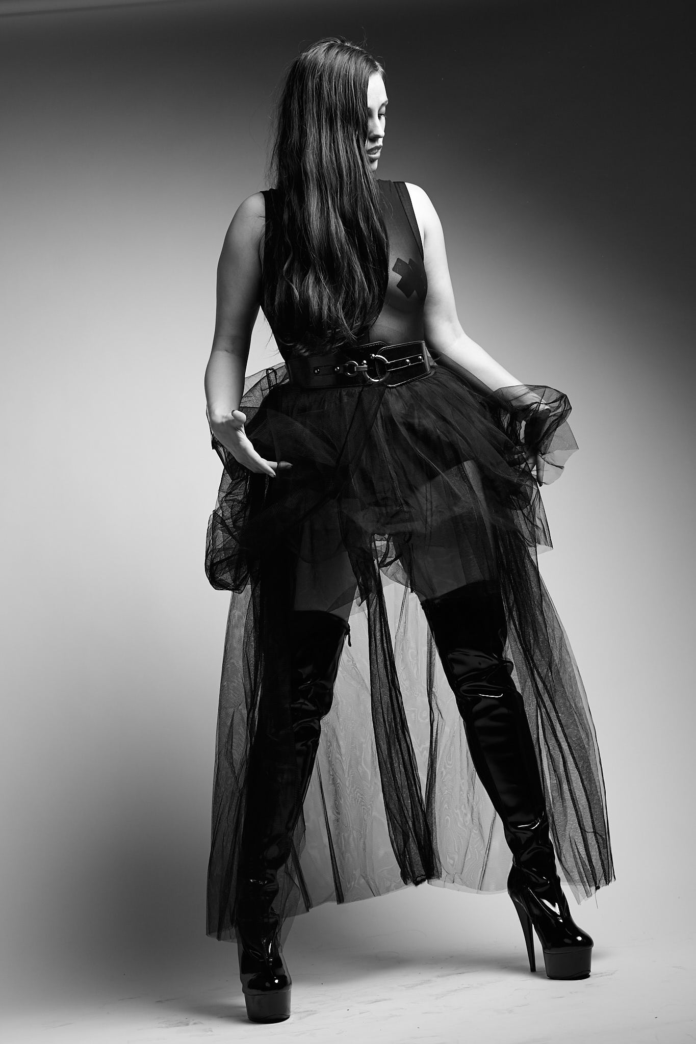 Black Tulle, Belt &amp; Boots