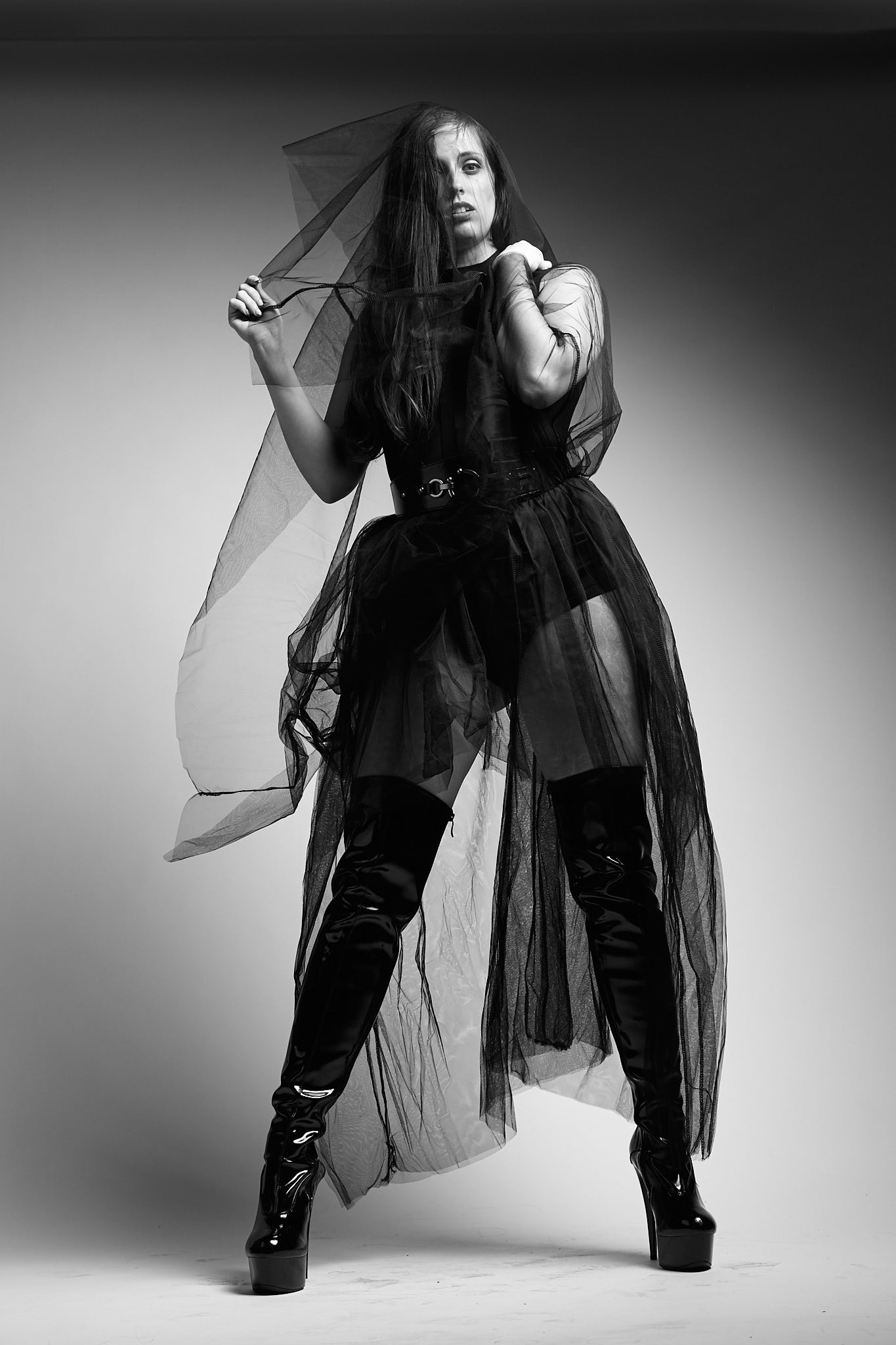 Black Tulle, Belt &amp; Boots