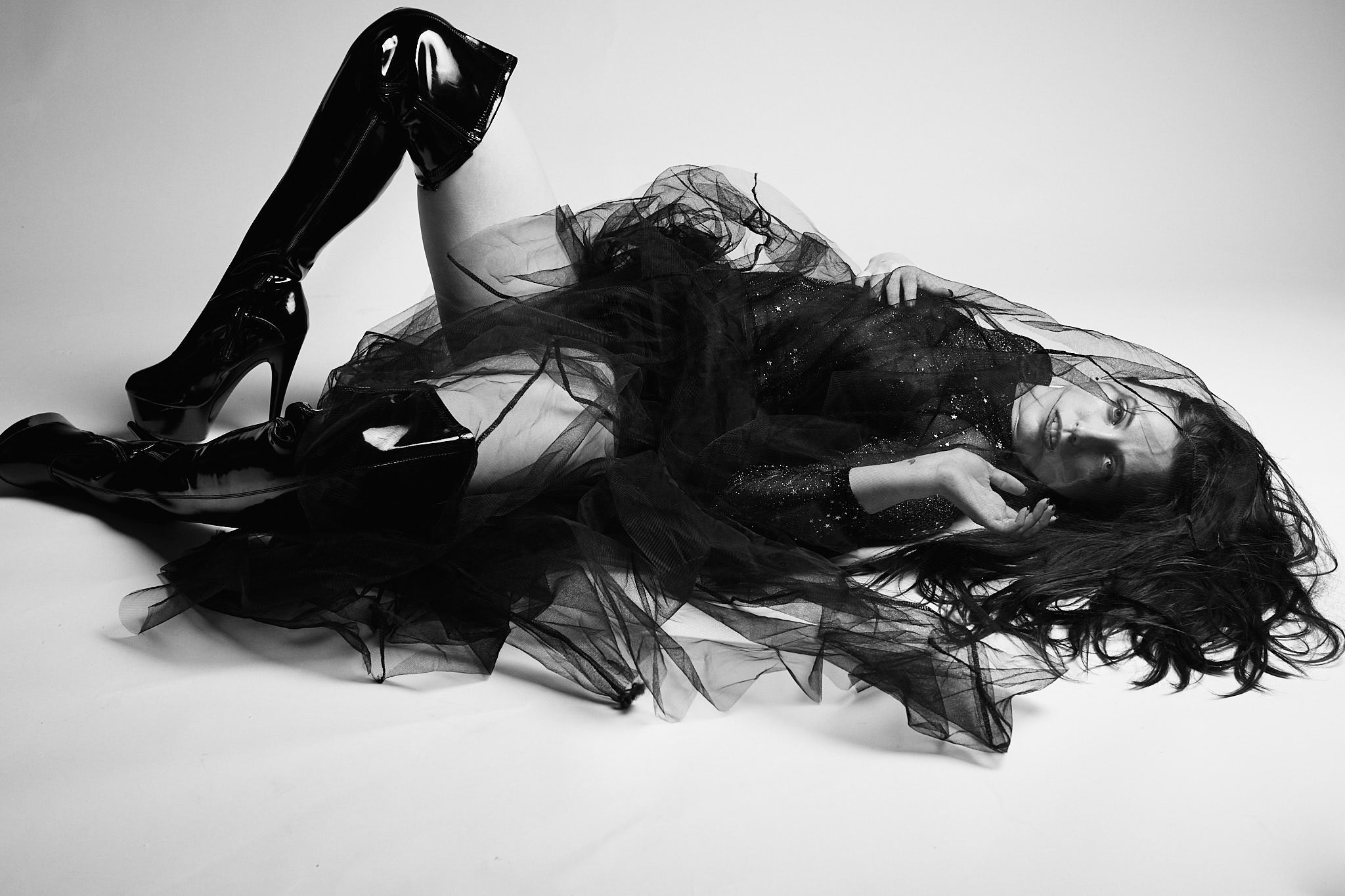 Black Tulle, Belt &amp; Boots